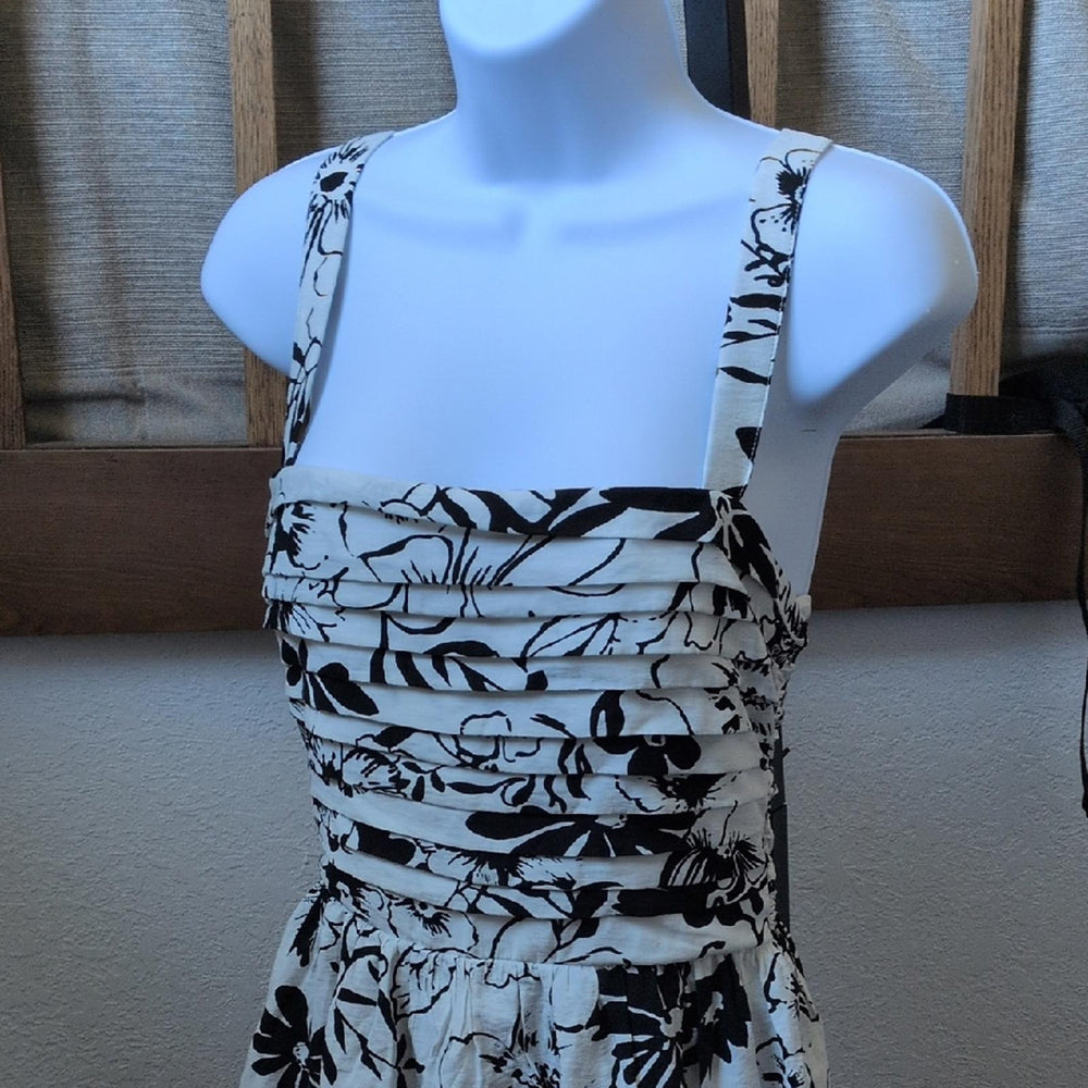 Abercrombie And Fitch Tiered Emerson Maxi Dress In Black And White - Sma