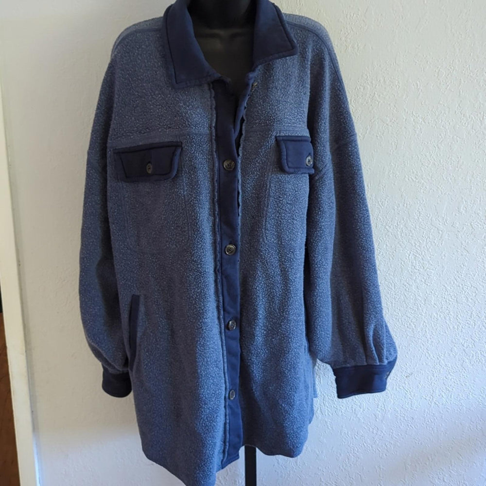Free People Blue oversized ruby shacket