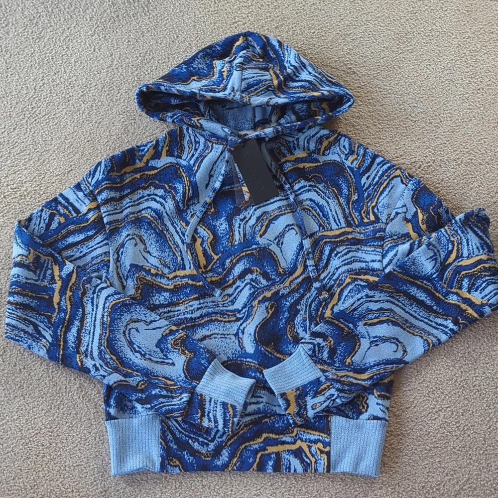 Twenty Montreal Crystal Azurite Hyper Reality Knit hoodie Atlantic Blue - Medium