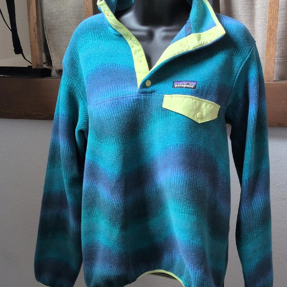 Patagonia Snap T Synchilla Sweater In Aurora Dark Borealis Green - Small