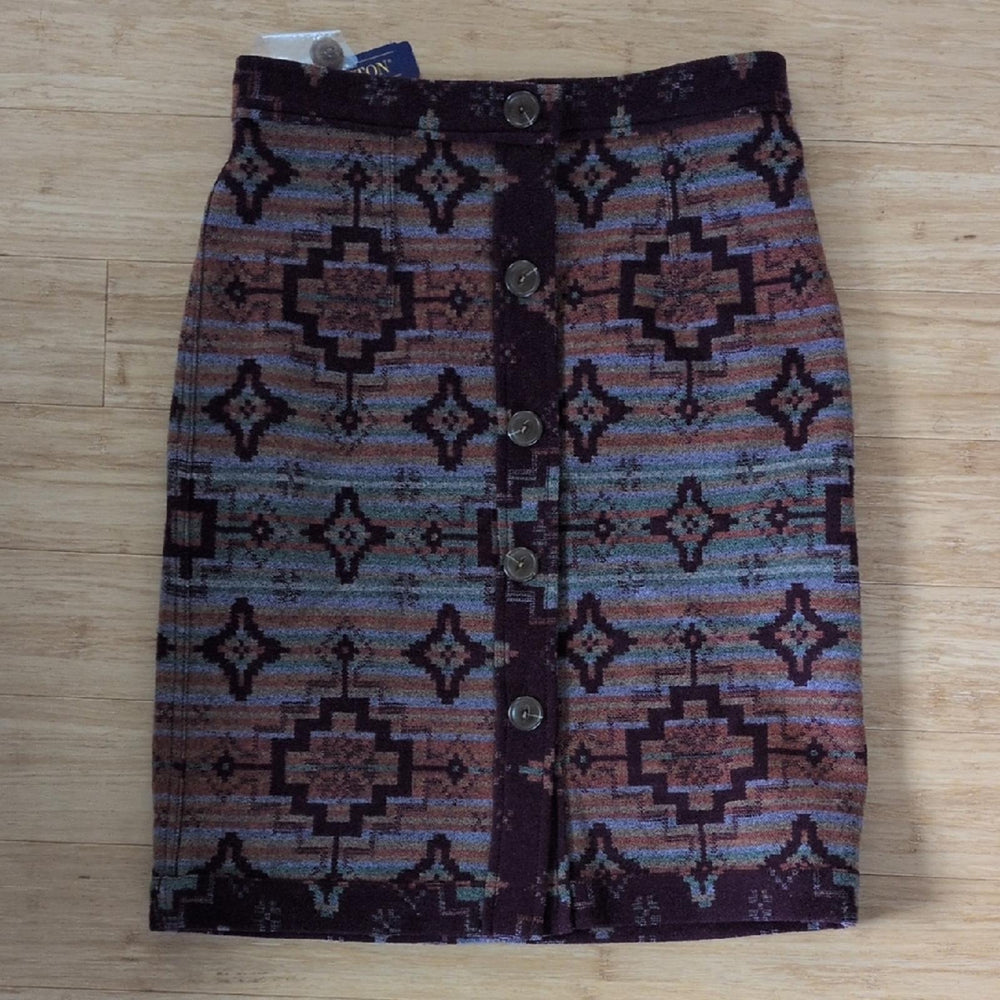 Reversible Pendleton Aztec Southwestern Mulberry Skirt - US2