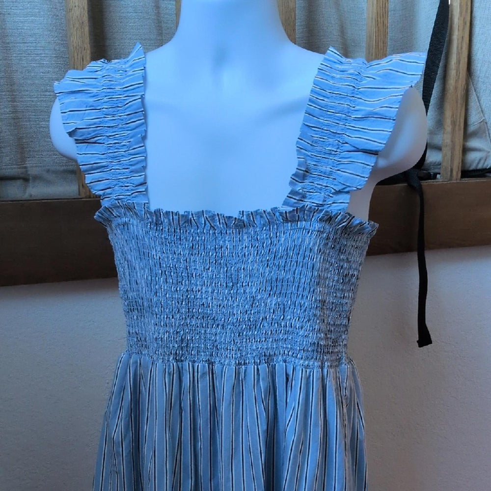 Quince Organic Cotton Poplin Smocked Midi - XL