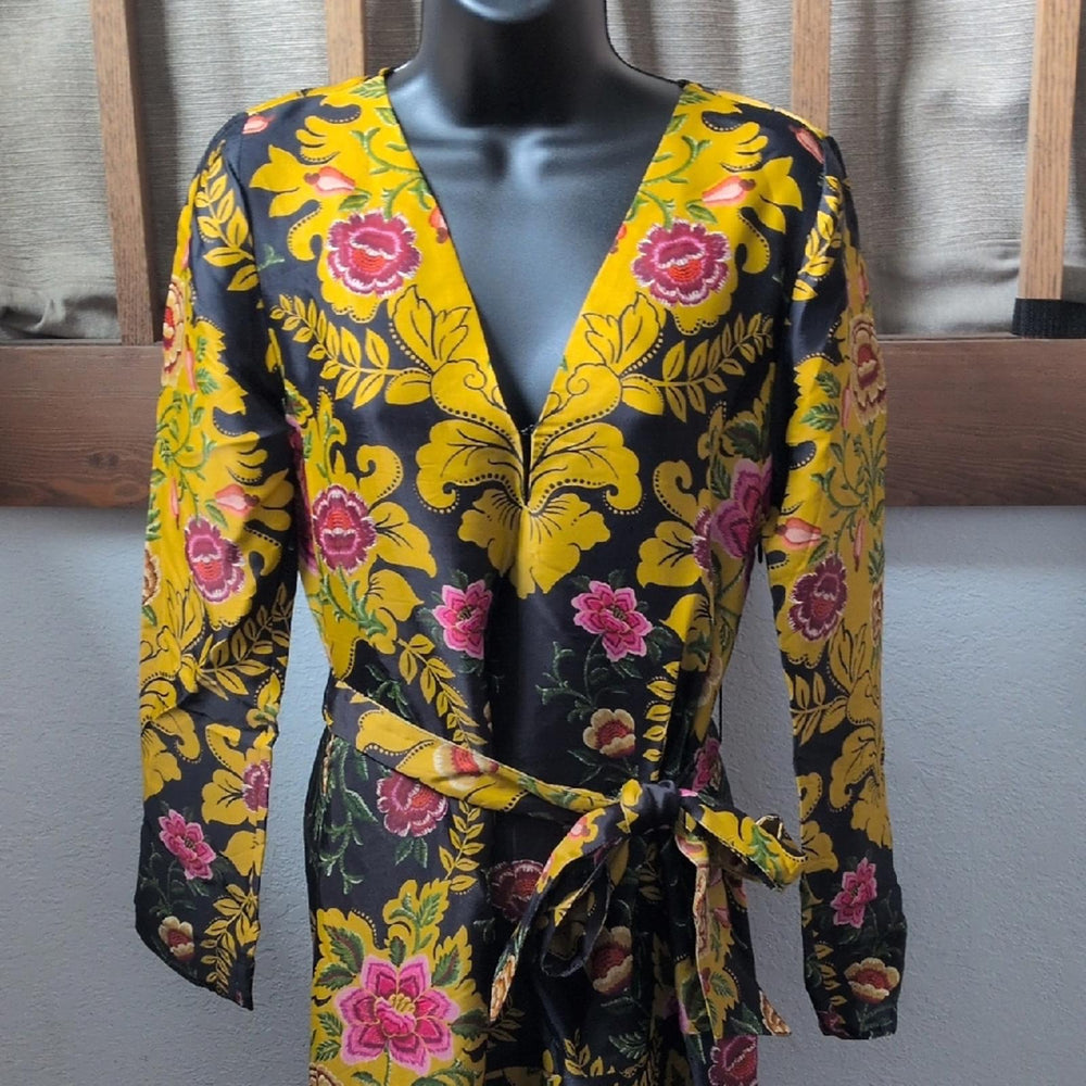 Farm Rio Arabesque Floral Black Maxi Dress - XS