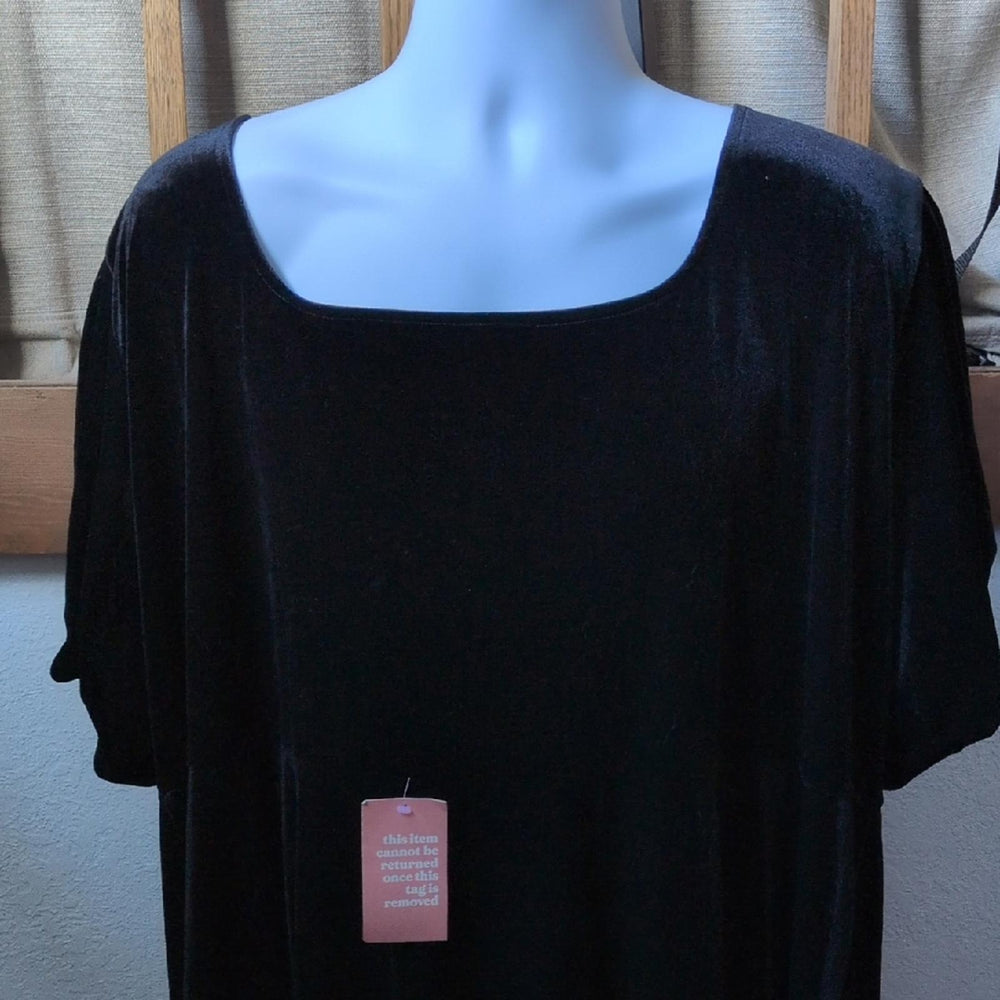 Ivy City Co Velvet Cleo Dress In Black - 5XL