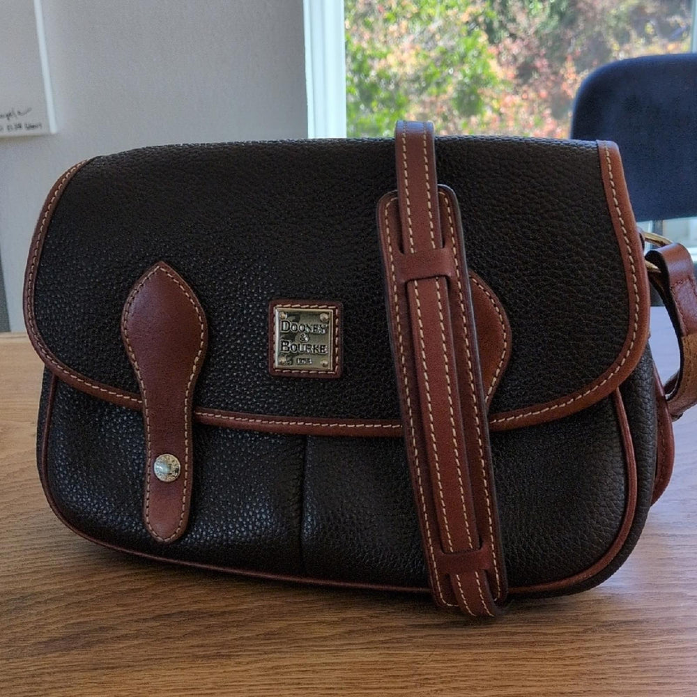 Dooney And Bourke Pebble Leather Ellie Crossbody Brown/Saddle