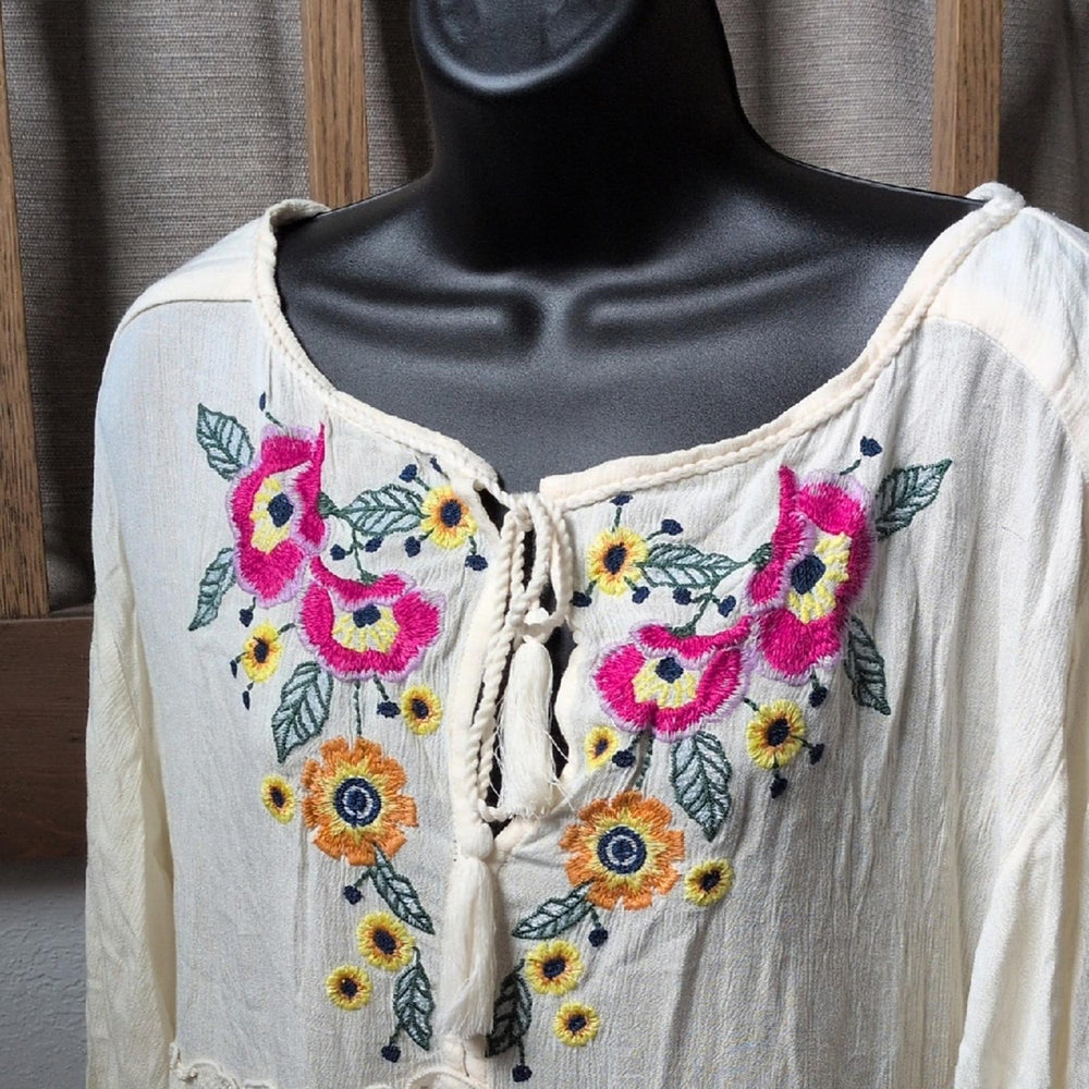 Free People Spell On You Embroidered Mini Dress - XS