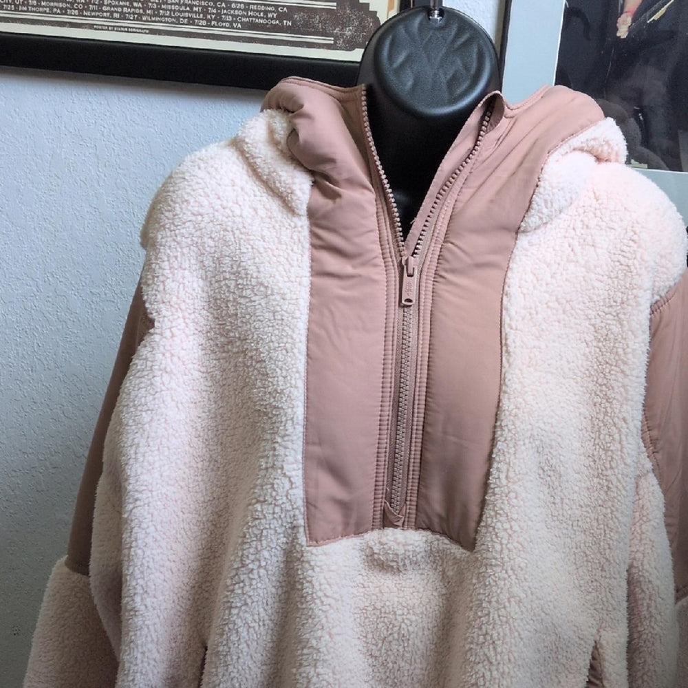 Free People Lead The Pack Fleece Pullover Almond