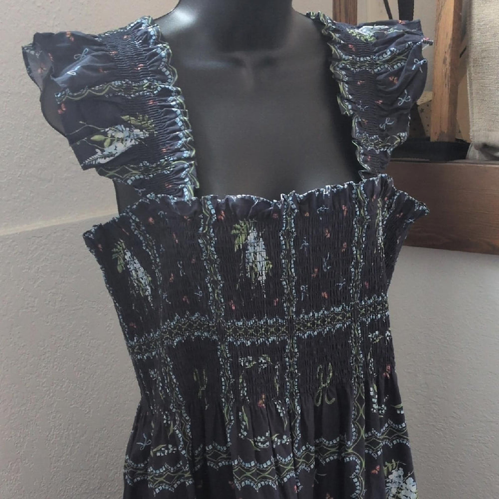 Hill House Home Ellie Patchwork Floral nap Dress In Navy - XXL