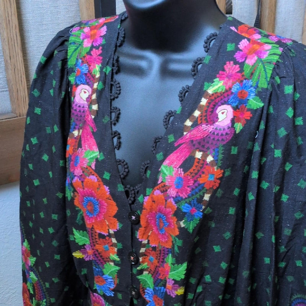 Farm Rio Blooming Garden Floral Long Sleeve Maxi