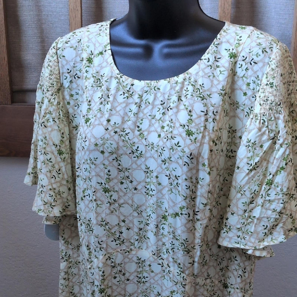 Hill House Home The Dominique Dress In Basketweave Vine Yellow - XL