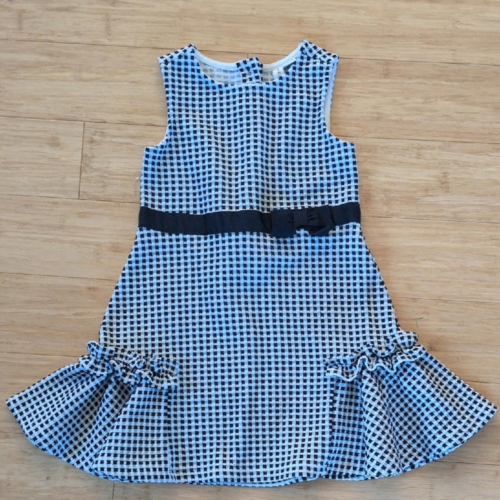 Janie And Jack Navy Blue Checked Girls Dress