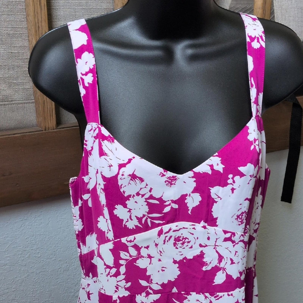Abercrombie Ruffle Drama Maxi Dress In Pink Rose Floral - Medium