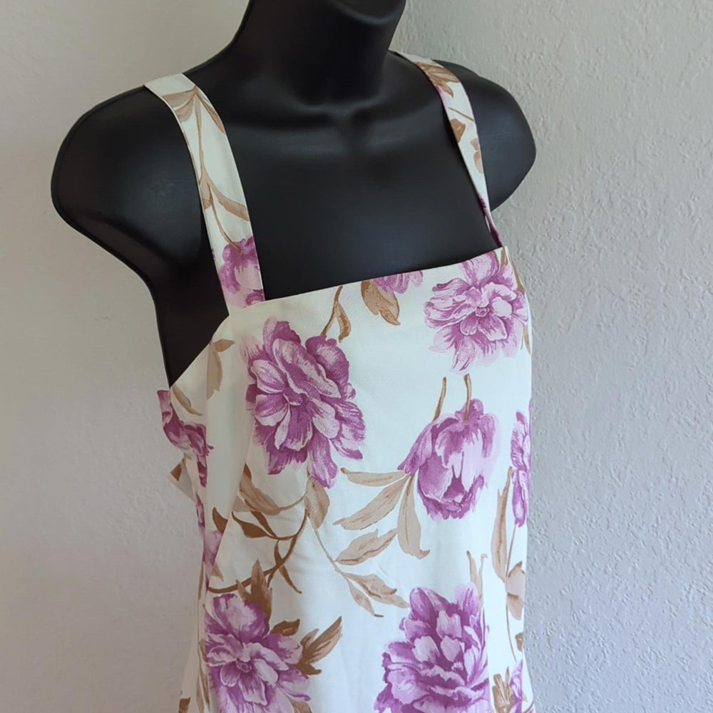 Abercrombie purple floral tie back midi dress - Medium
