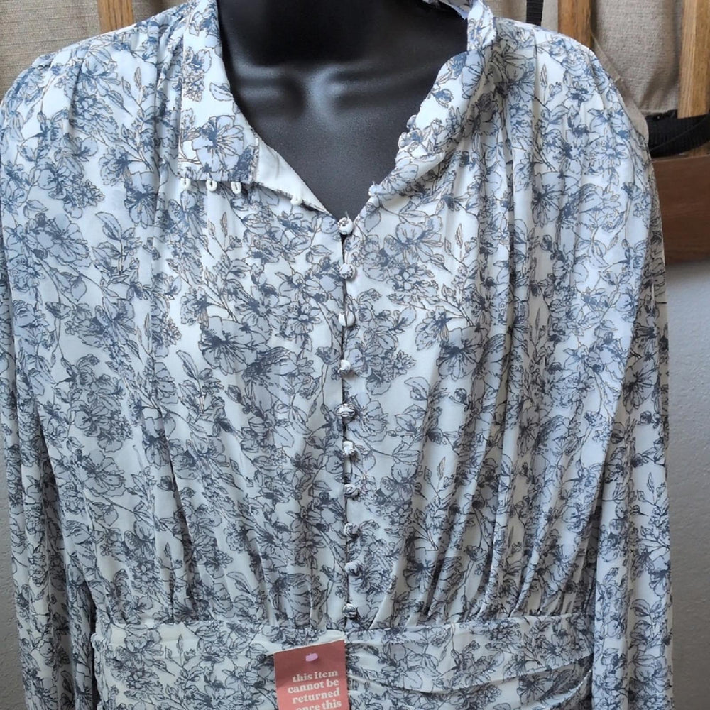 Ivy City Co Brynley Floral Long Sleeve Mini Dress - 1XL