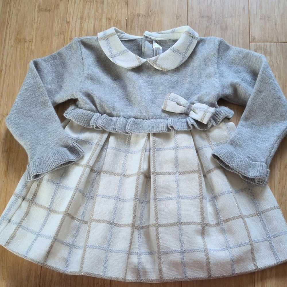 Mayoral Gray Check Sweater Dress - 12-18 mo