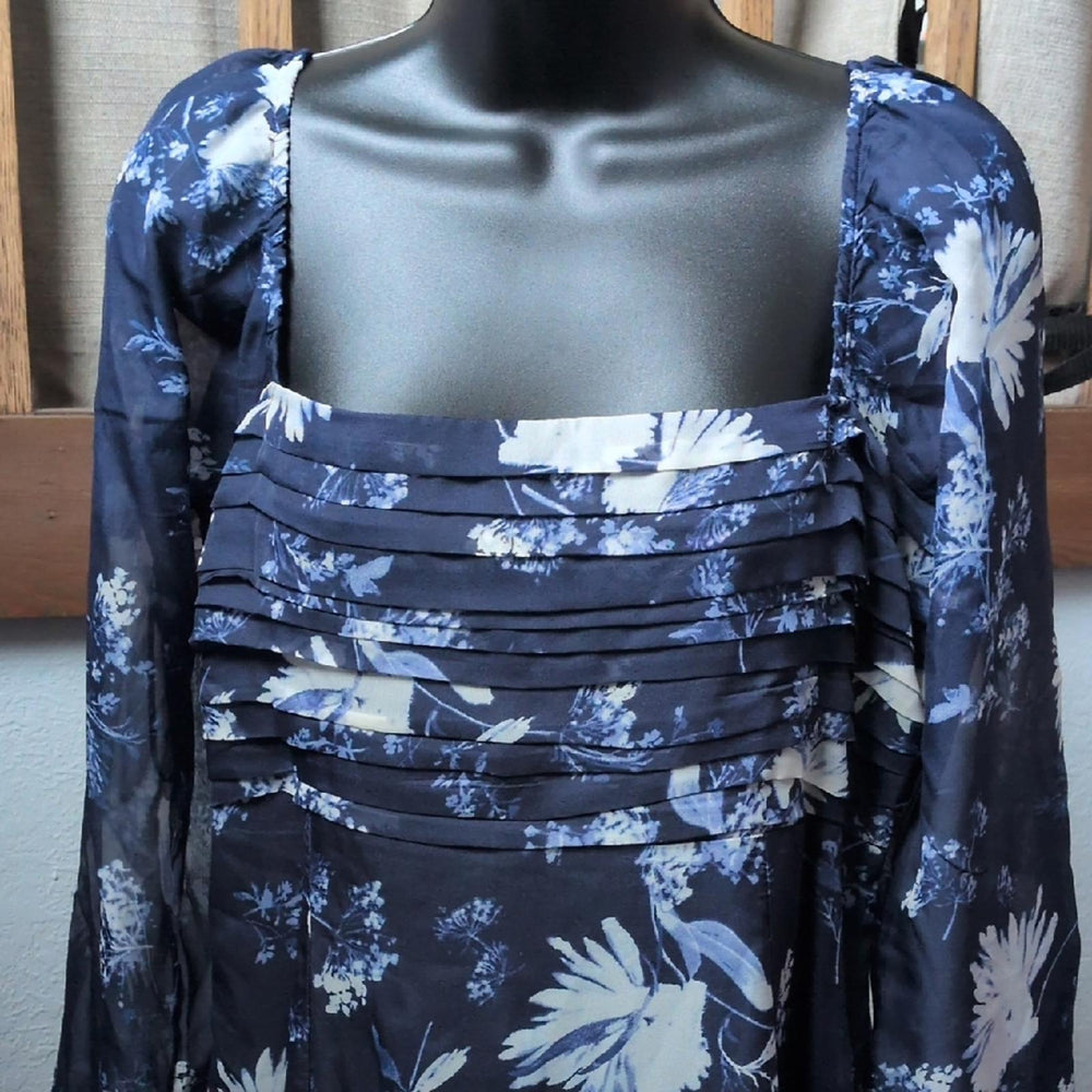 Abercrombie And Fitch Long Sleeve Emerson Chiffon Dress - Large