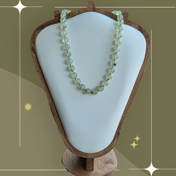 Genuine prehnite and pyrite statement necklace by Sunny Z designs
