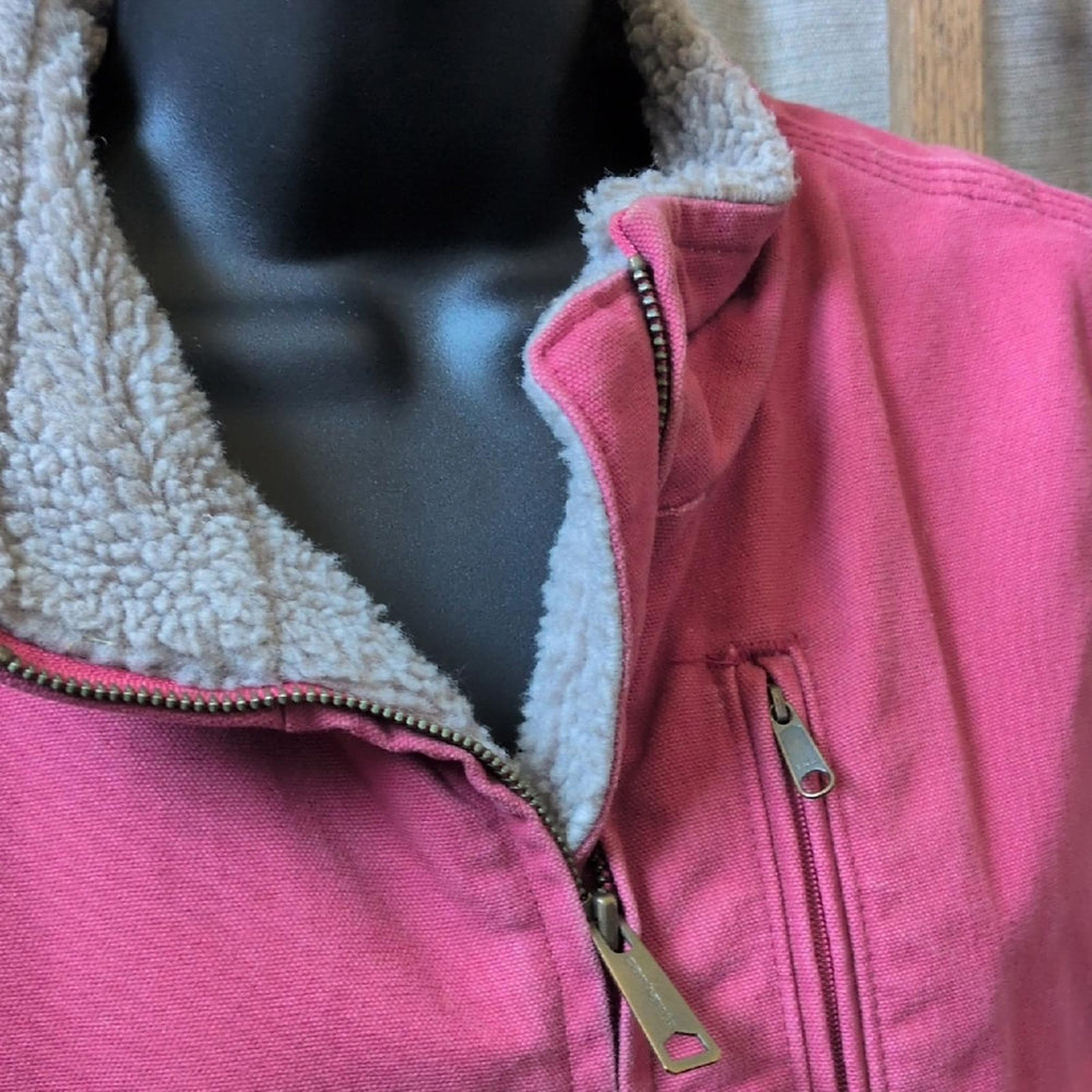 Carhartt Red/Pink Vintage Sherpa Lined Vest - Large