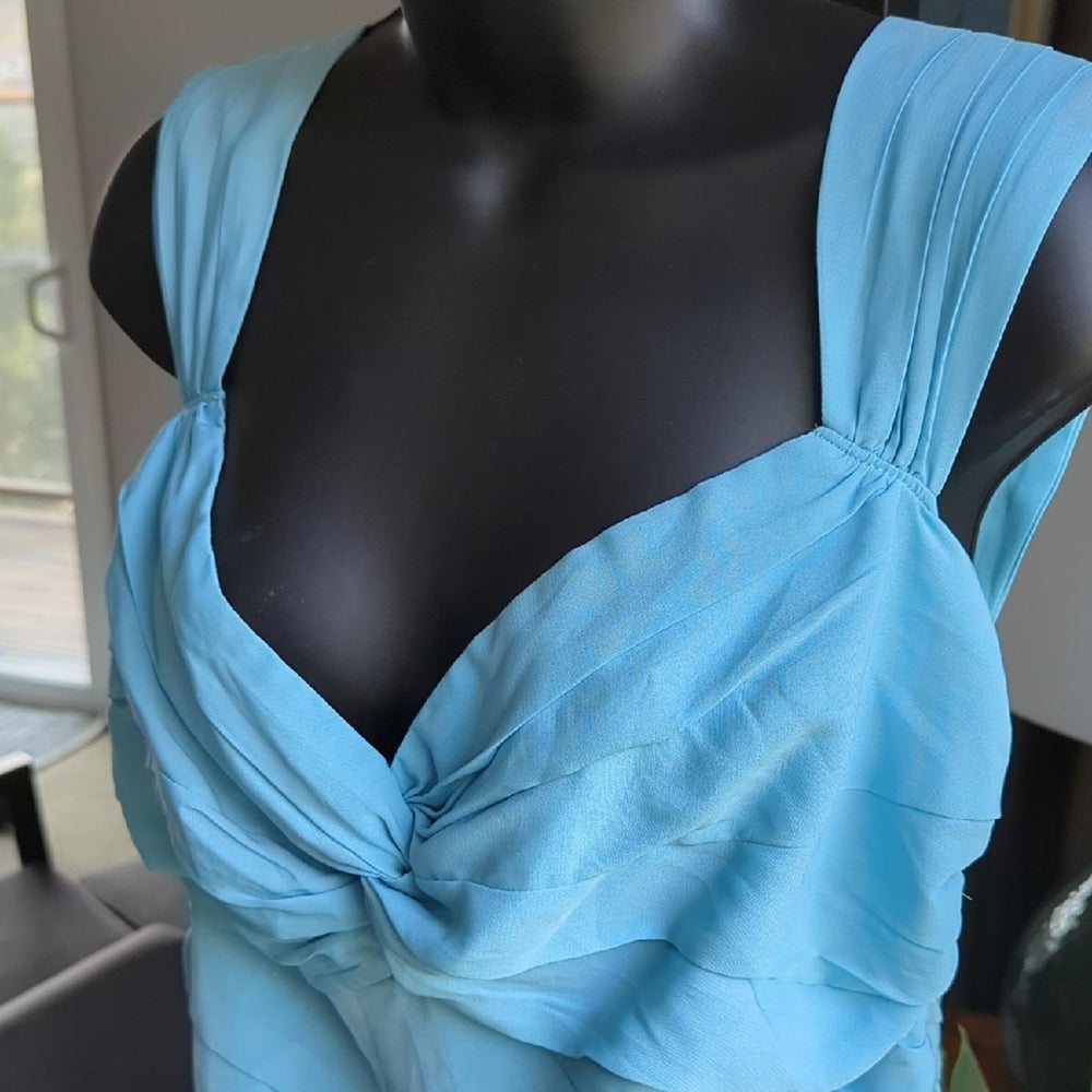 Abercrombie and Fitch blue off shoulder midi dress - Large