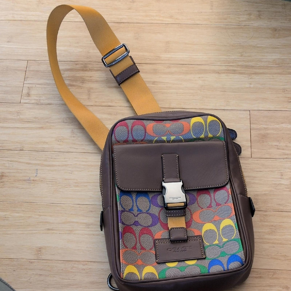 Coach Limited Edition Rainbow Track Pack Crossbody Bag