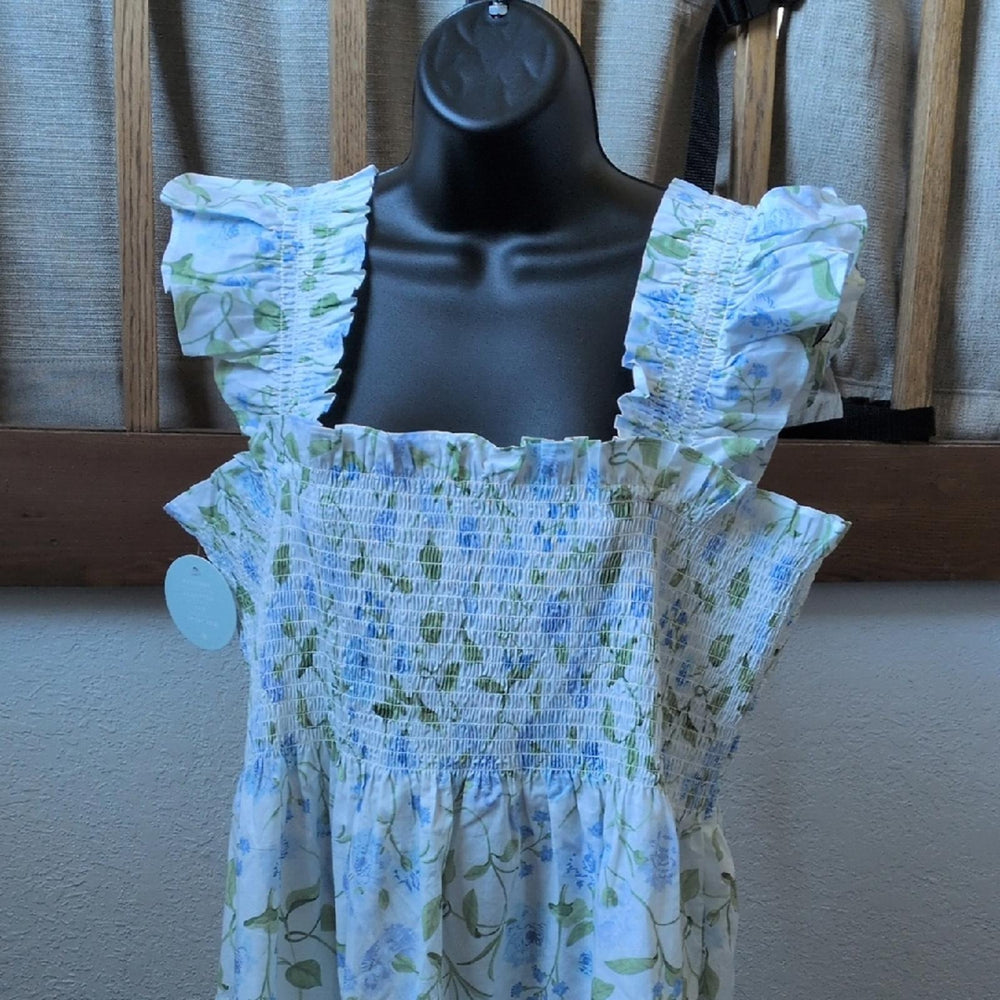 Hill House Ellie Nap Dress And Blue Green Peony Bouquet - XXL