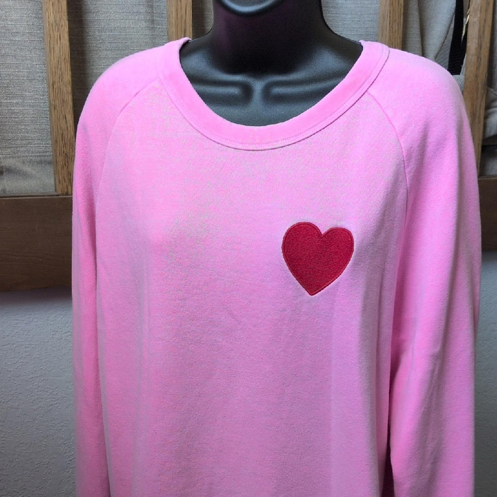 Aviator Nation Upcycled Light Pink Heart Sweater