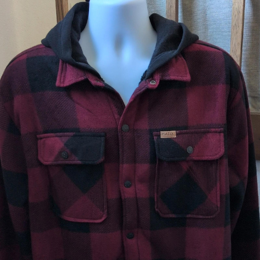 Mens Matix Plaid Sherpa Lined Shirt Jacket