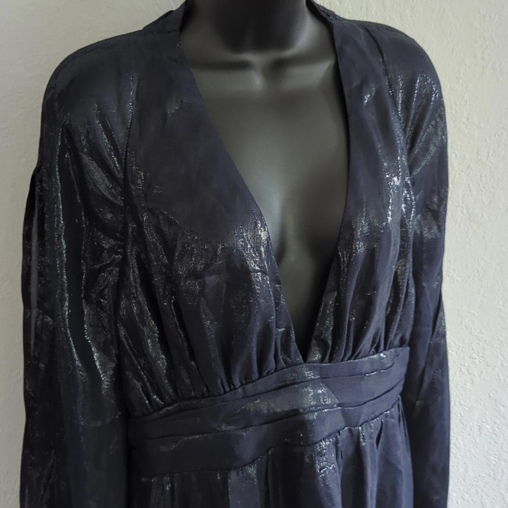 house of Harlow 1960  maxi imara dress dark blue/black with silver - Medium