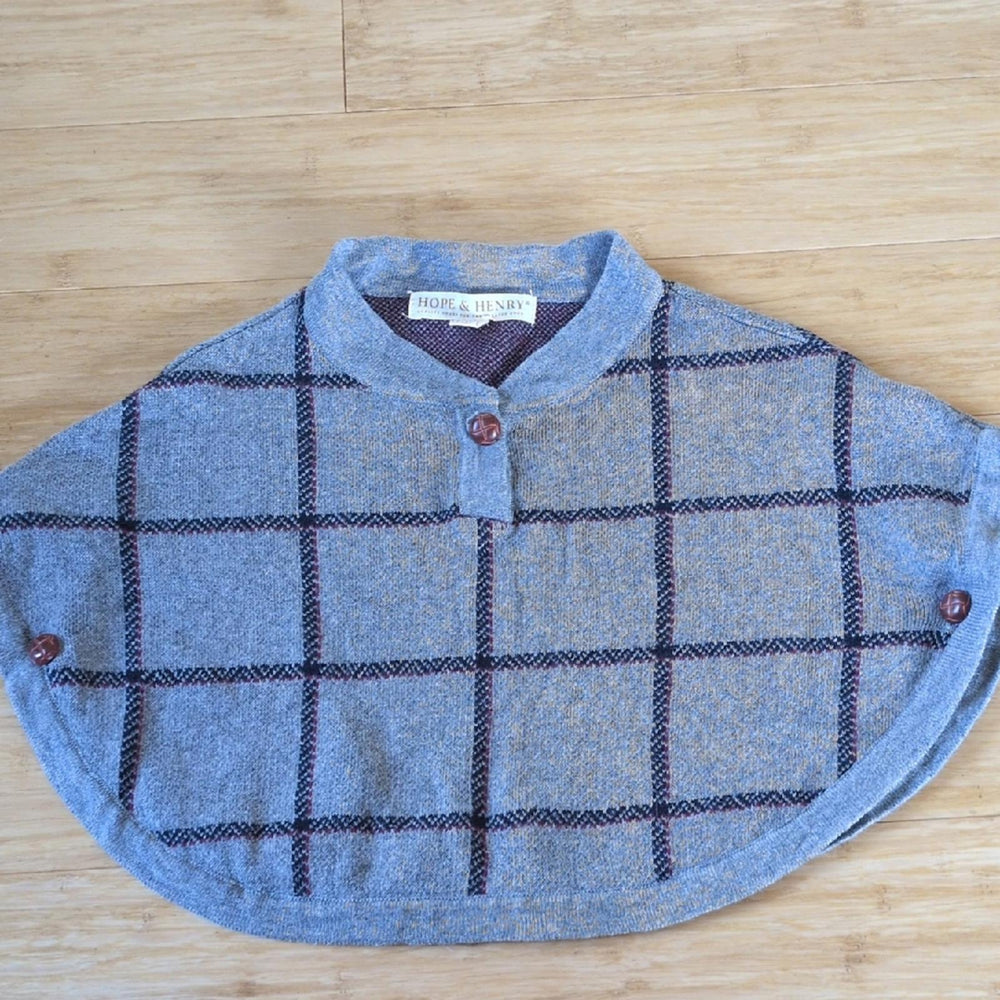 Hope And Henry Plaid Poncho Cape