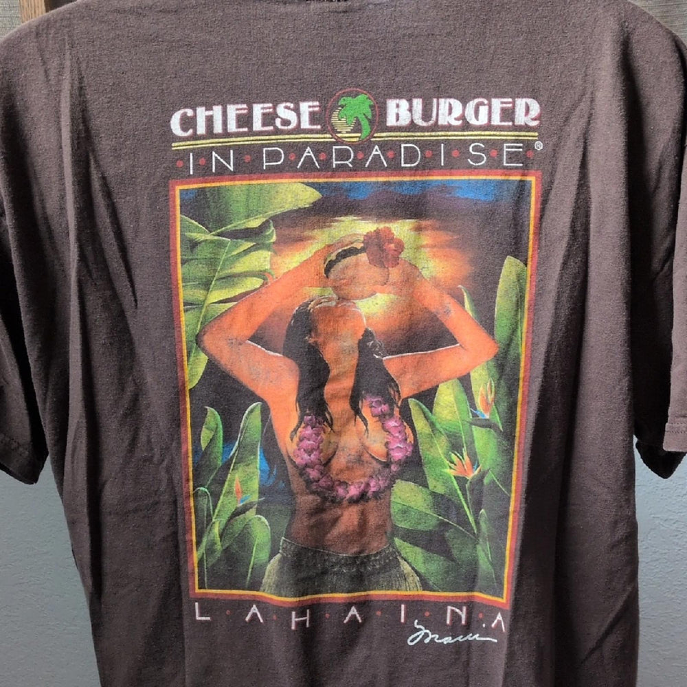 Y2K Vintage Cheeseburger In Paradise Lahaina Maui T-shirt -  Extra Large