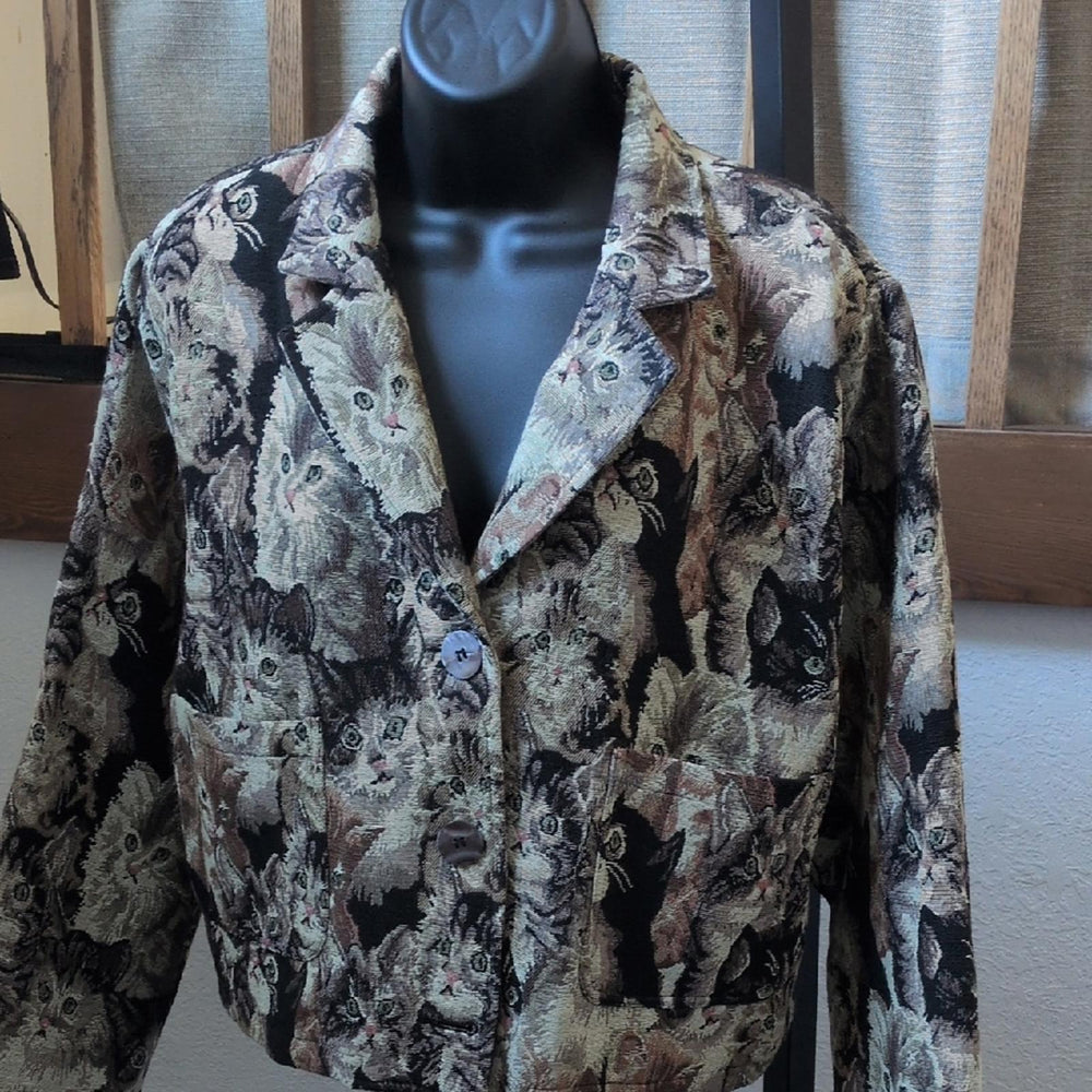 Fashion Brand Company Cropped Kitty Blanket Jacket - Medium