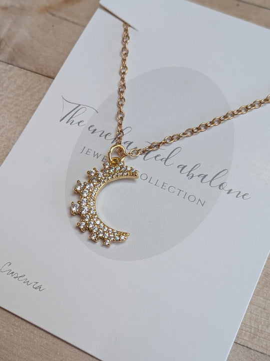 Crescent Moon Necklace by the Enchanted Abalone