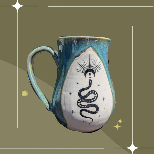 Snake Moon Mug by Moonrise Pottery