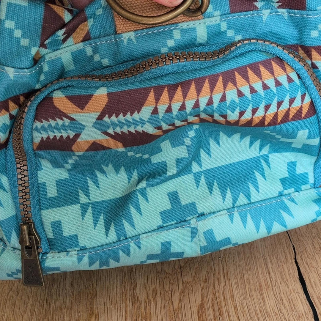 Pendleton Teal Aztec Printed Duffle Bag