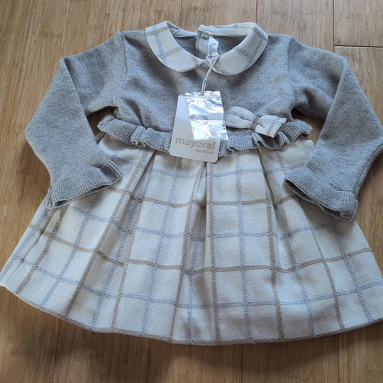 Mayoral Gray Check Sweater Dress - 12-18 mo