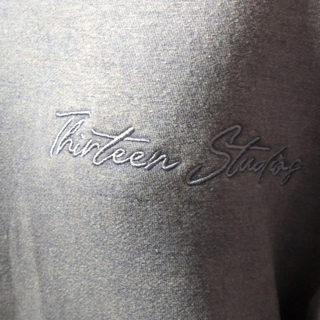 Thirteen Studios Double Layered Hoodie Black Acid Washed
