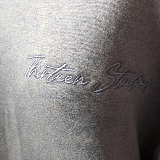 Thirteen Studios Double Layered Hoodie Black Acid Washed