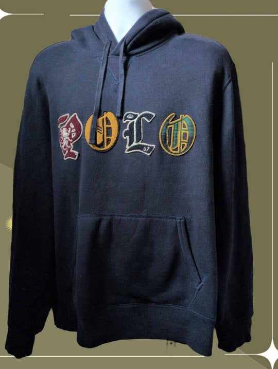 Ralph Lauren Polo hoodie  Old English font logo Hoodie - XL
