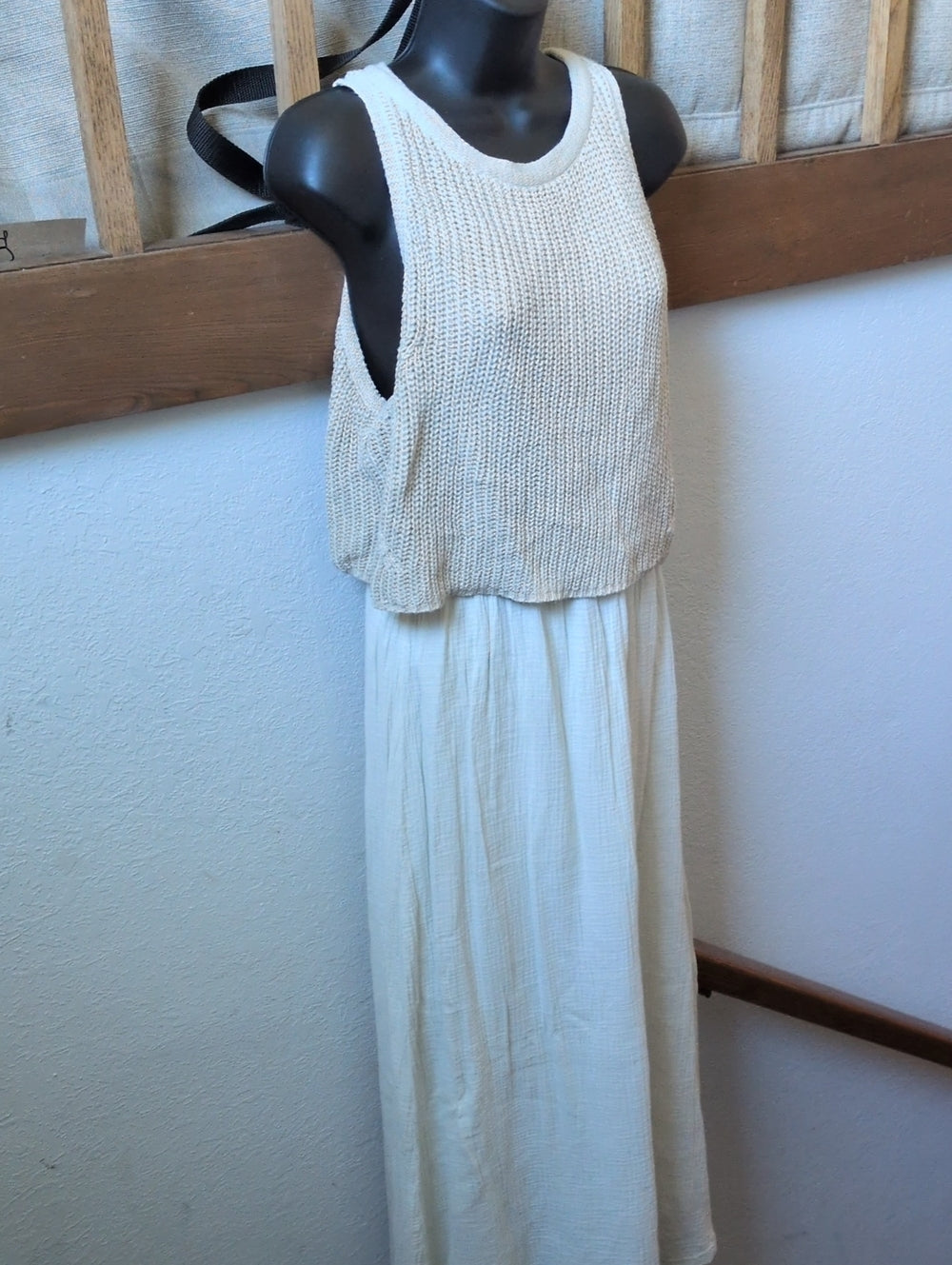 Anthropologie Moth Layered Sandstone sweater Maxi Dress size m