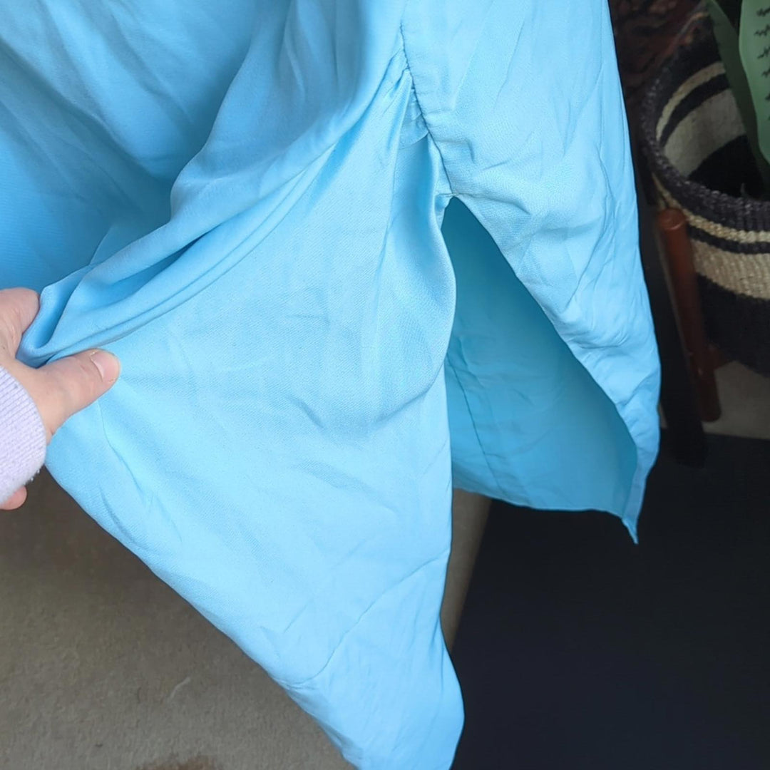 Abercrombie and Fitch blue off shoulder midi dress - Large