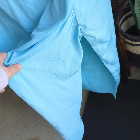 Abercrombie and Fitch blue off shoulder midi dress - Large