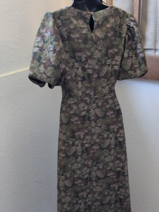 Hill House Home Constance dress In green multi-foliage print - XS
