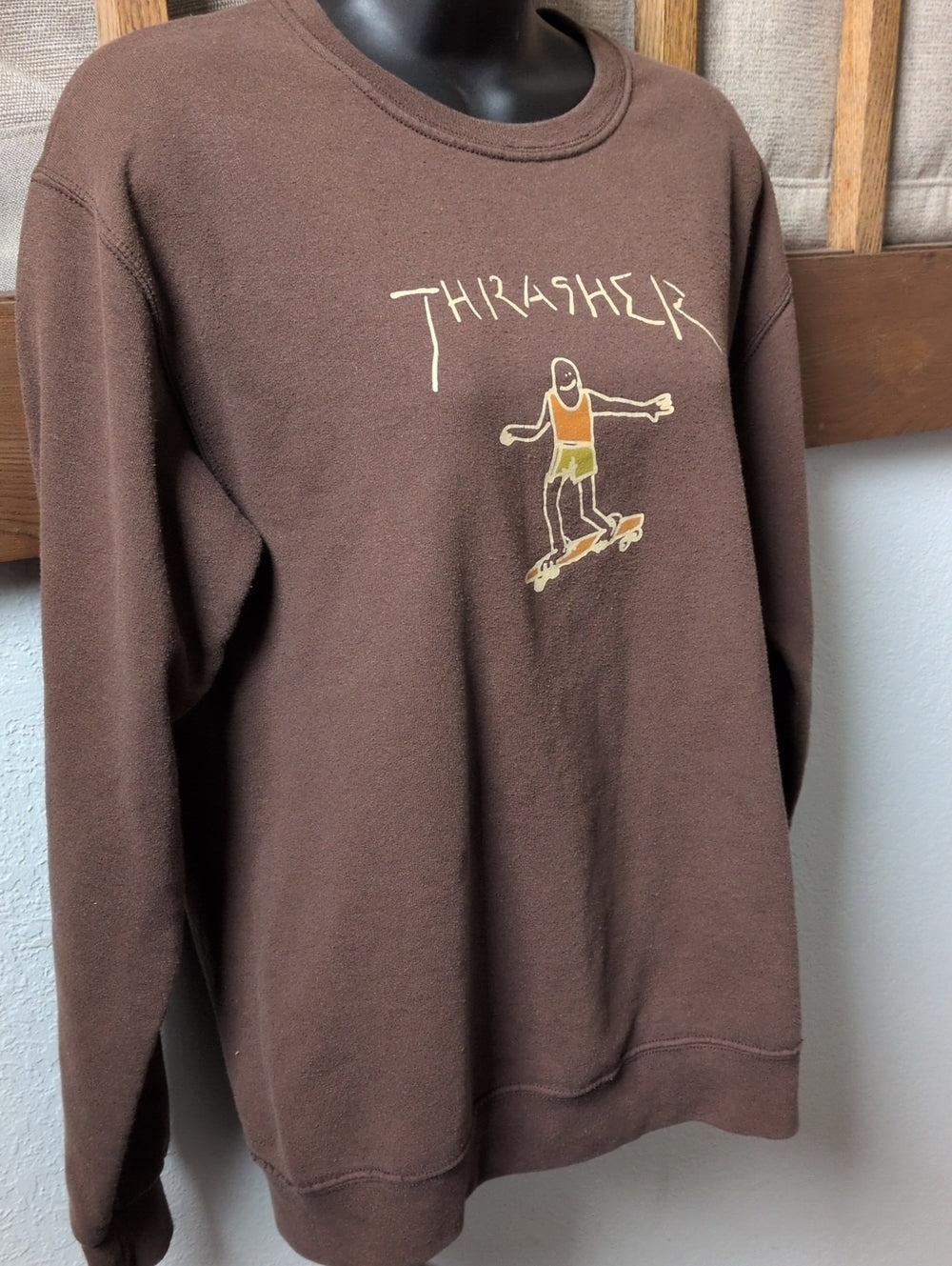 Thrasher Doodle Skateboarder  Crew Sweater Size S