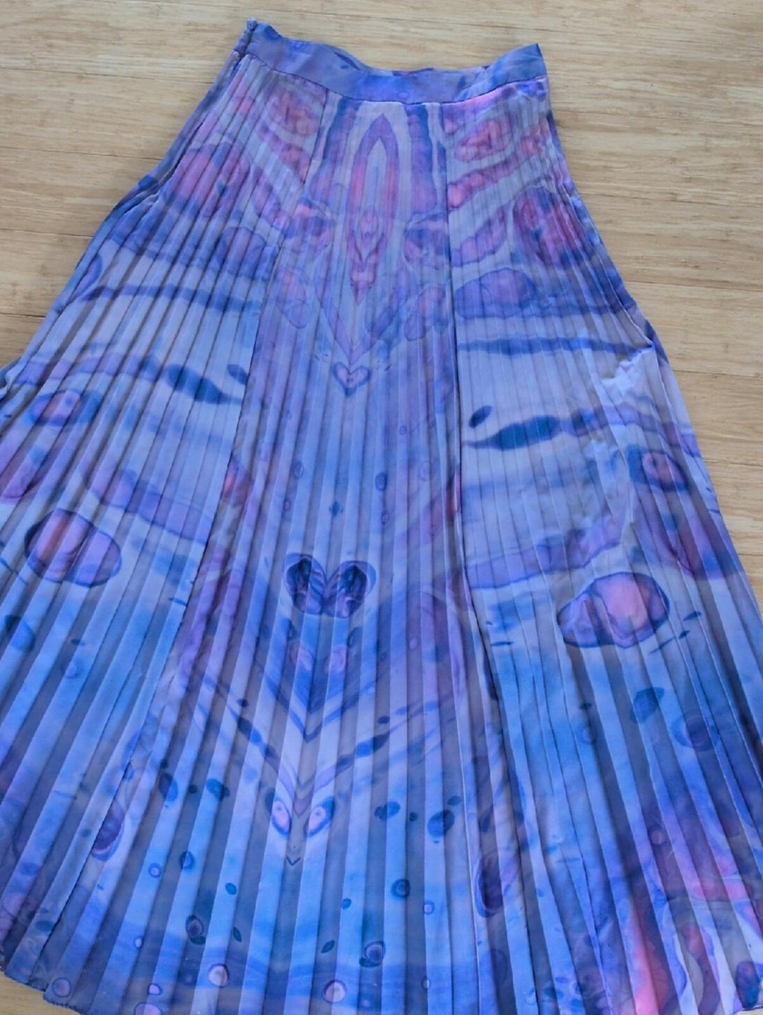 Anthropologie Siddhartha Bansal Marble-dyed Pleated Maxi Skirt Size 8