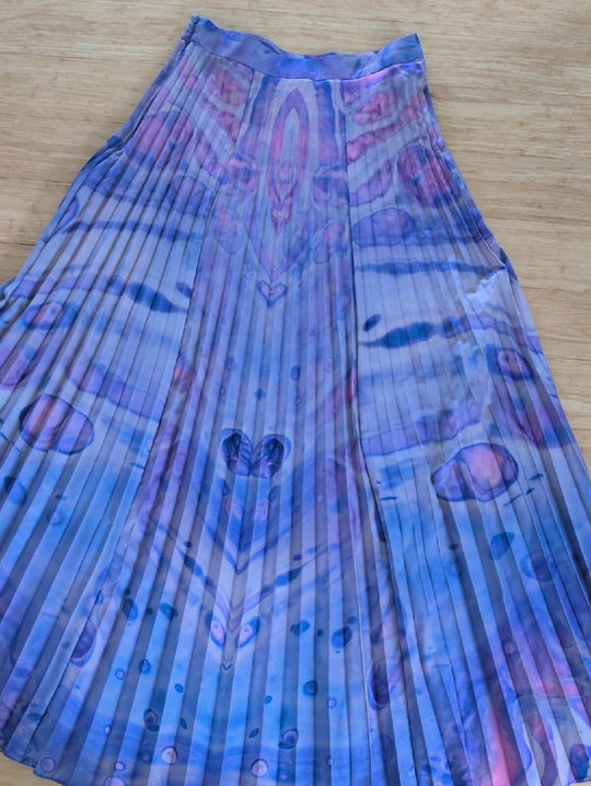 Anthropologie Siddhartha Bansal Marble-dyed Pleated Maxi Skirt Size 8