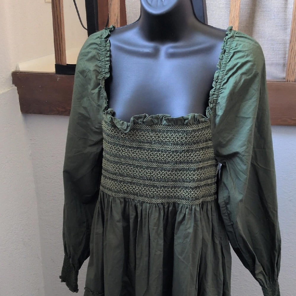 Hill House Home The Naomi Nap Dress in Leaf Green Cotton - XL