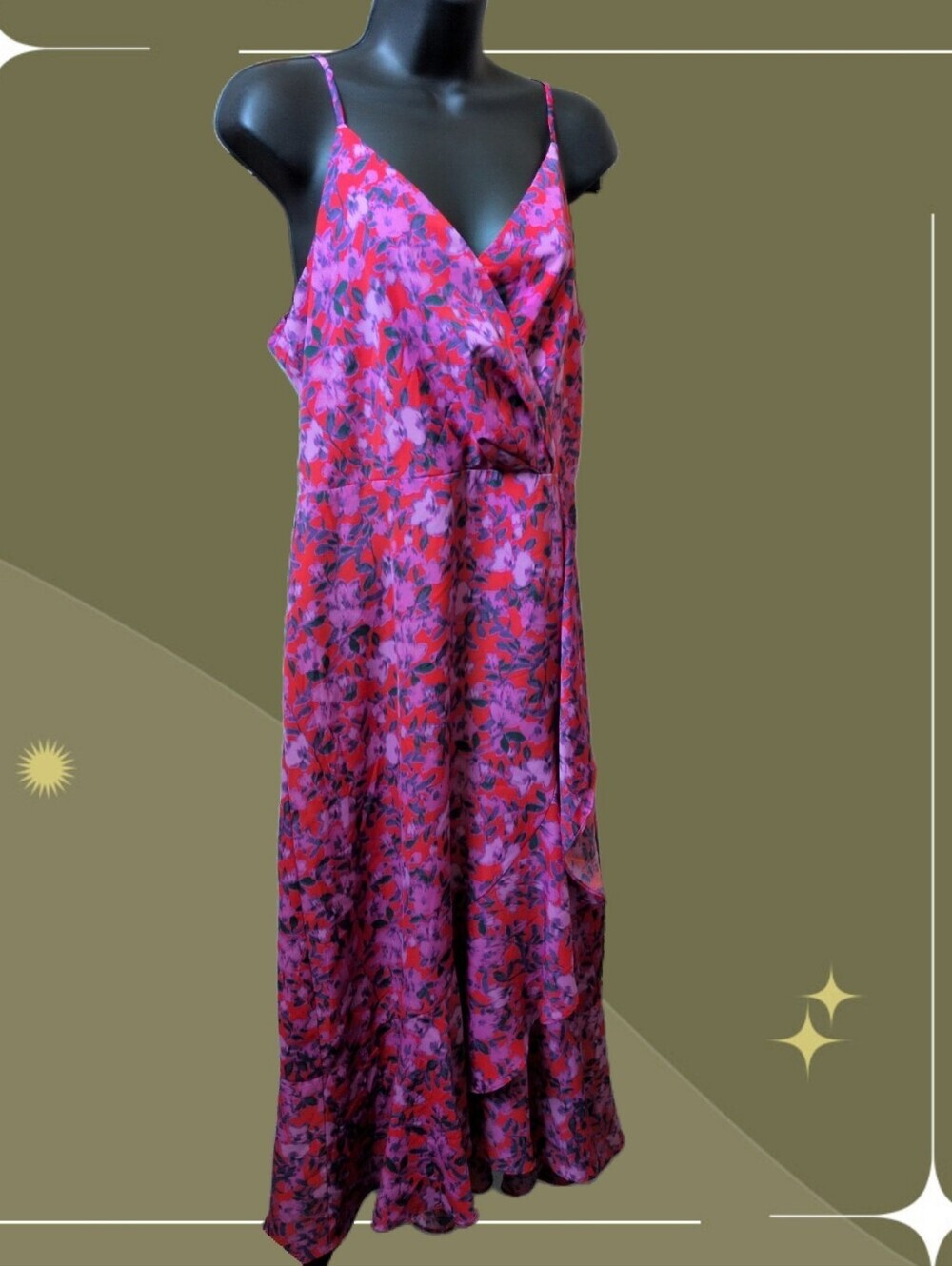 Chelsea 28 Nordstroms Faux Wrap Floral Midi Dress Size M