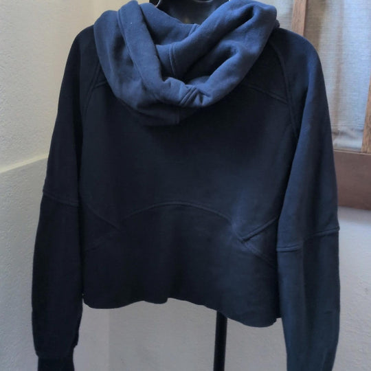 Lululemon Oversized Cropped Scuba Half Zip In Navy -M/L