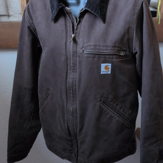 Carhartt Men's Detroit Duck Jacket Dark Brown - Small