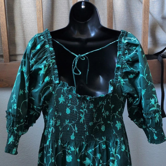 Hill House Home Nesli Emerald Botanical Floral Nap Dress - XL